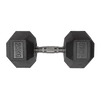 S-SPORT Hexagonal rubber coated dumbbell, 20 kg