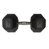 S-SPORT Hexagonal rubber coated dumbbell, 25 kg