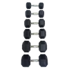 S-SPORT Hexagonal rubber coated dumbbell, 5 kg