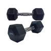 S-SPORT Hexagonal rubber coated dumbbell, 5 kg