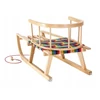 S-SPORT Wooden sledge with cloth seat and armrest, 86 cm