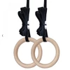 S-SPORT Wooden gym ring with adjustable strap