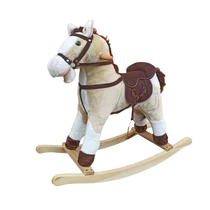 Beige plush rocking horse with tone, TIME LEADER