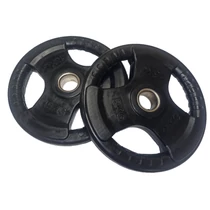 S-SPORT 2×15 kg Black Rubber-coated Weight Plate, 51 mm 