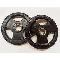 S-SPORT 2×10 kg Black Rubber-coated Weight Plate, 51 mm