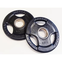 S-SPORT 2×2,5 kg Black Rubber-coated Weight Plate, 51 mm