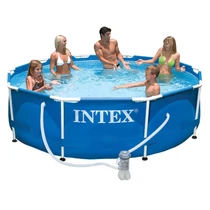Water spinner pool set, metal frame, 305×76 cm, with water spinner - INTEX 28202