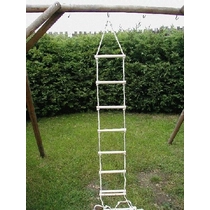 Rope ladder, wooden, with 9 rungs 
