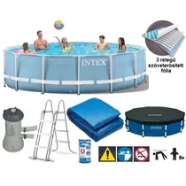 457×107 cm Metal frame pool set  with water cartridge - INTEX PRISM FRAME POOL 28724