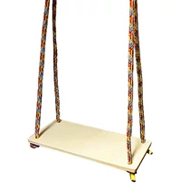 Wooden flat swing with rope, S-SPORT