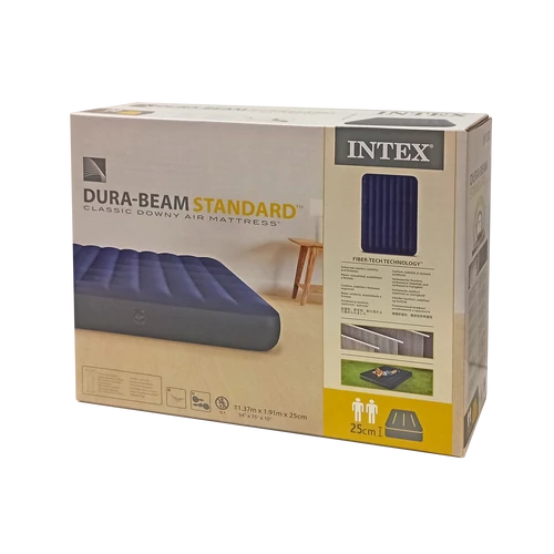 INTEX Classic Downy Inflatable Airbed, Full Size 137×191×25 cm INTEX 64758 - S-Sport.store