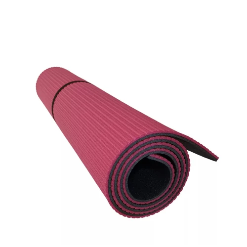 Polyfoam camping mattress, double layer  burgundy-grey