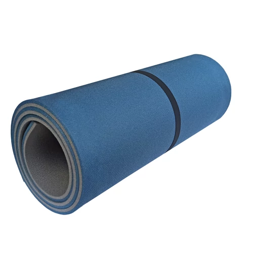 Polyfoam camping mattress, double layer blue-grey