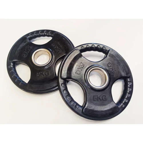 S-SPORT 2×5 kg Black Rubber-coated Weight Plate, 51 mm