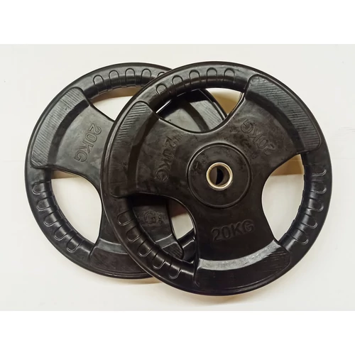 S-SPORT 2×20 kg Black Rubber-coated Weight Plate, 51 mm