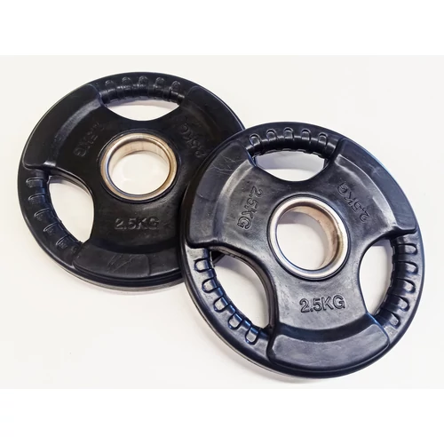 S-SPORT 2×2,5 kg Black Rubber-coated Weight Plate, 51 mm