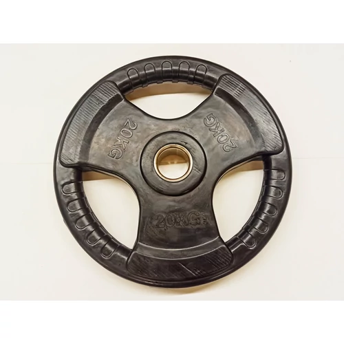 S-SPORT 20 kg Black Rubber-coated Weight Plate, 31 mm