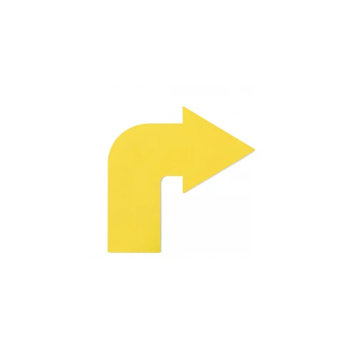 Rubber Floor Marking, Yellow Curved Arrow - Tremblay- S-Sport