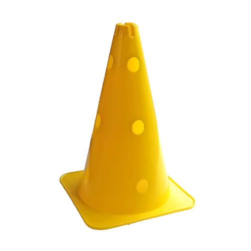 VINEX Yellow Hat marker cone with holes, 38 cm