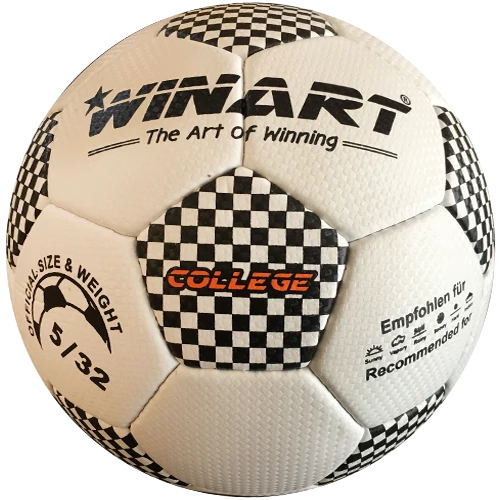 Synthetic leather football, size 5 WINART COLLEGE WHITE/BLACK