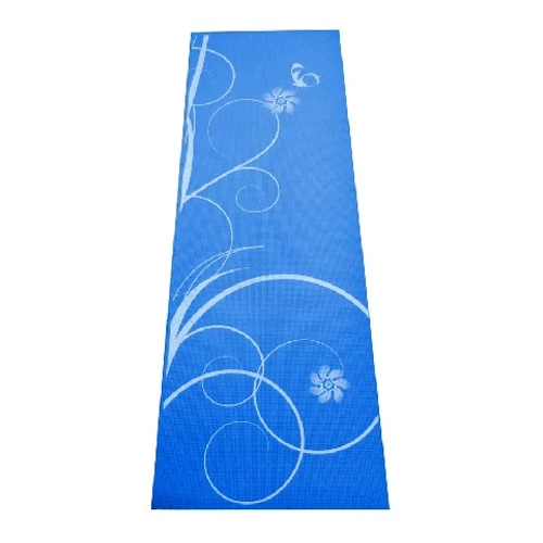 Yoga mat with pattern, blue S-SPORT