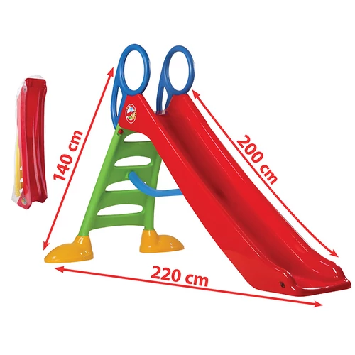 Large red slide, 2 metres