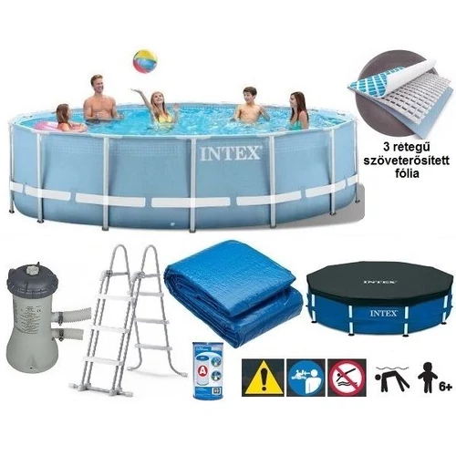 457×107 cm Metal frame pool set  with water cartridge - INTEX PRISM FRAME POOL 28724